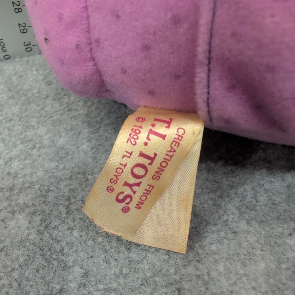 TL Toys 1992 Easter Bunny Doll Purple Outfit Plush‎ Bunny Toy - Picture 3 of 3